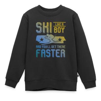 ski junge - Kinder Premium Organic Sweatshirt - Schwarz - Vorne - AI Model Kid Female (0cm)