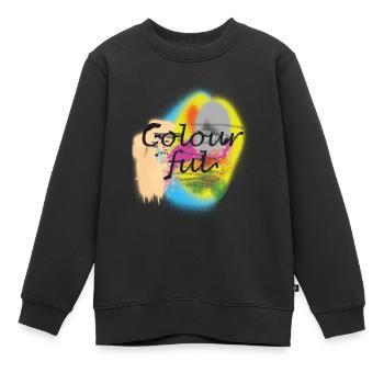 bunte Farben - Kinder Premium Organic Sweatshirt - Schwarz - Vorne - AI Model Kid Female (0cm)