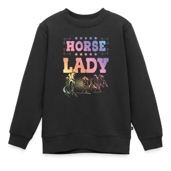 Horse Lady - Kinder Premium Organic Sweatshirt - Schwarz - Vorne - AI Model Kid Female (0cm)
