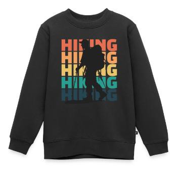 Wandern Männlicher Wanderer Retro Vintage - Kinder Premium Organic Sweatshirt - Schwarz - Vorne - AI Model Kid Female (0cm)