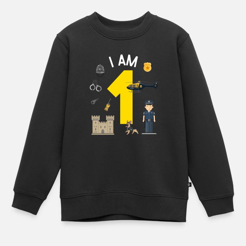 Je suis 1 - Police britannique - Sweat Premium enfant bio - noir