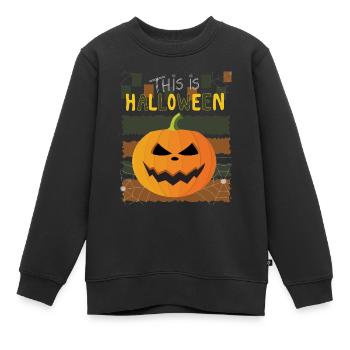 This is Halloween - Kids Premium Organic Sweatshirt - black - Front - AI Model Kid Female (0cm)