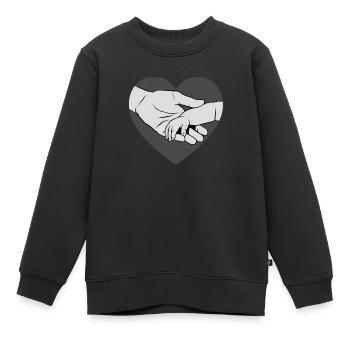 Neuer Vater Händchen haltend mit Baby Vatertag - Kinder Premium Organic Sweatshirt - Schwarz - Vorne - AI Model Kid Female (0cm)