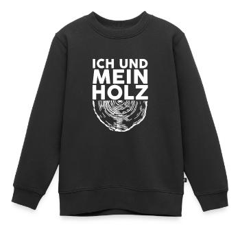 Moi Et Mon bois charpentier Drôle Idée cadeau - Sweat Premium enfant bio - noir - Devant - AI Model Kid Female (0cm)