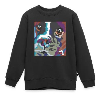 Hund Gesicht - Kinder Premium Organic Sweatshirt - Schwarz - Vorne - AI Model Kid Female (0cm)