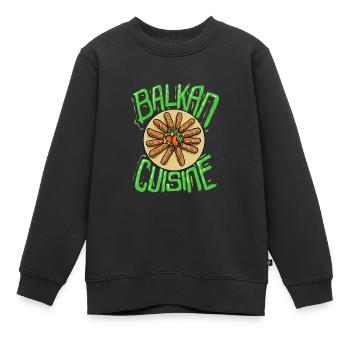 Balkan Cuisine Balkan Peppers Dish Food - Kinder Premium Organic Sweatshirt - Schwarz - Vorne - AI Model Kid Female (0cm)