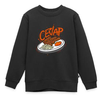 Cevap Saucisses Grillées Serbes Cevapi - Sweat Premium enfant bio - noir - Devant - AI Model Kid Female (0cm)