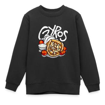 Gyros Food Gyros Lovers Balkan Cuisine - Kinder Premium Organic Sweatshirt - Schwarz - Vorne - AI Model Kid Female (0cm)