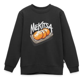 Mekitsa Food Bulgarian Cuisine Mekitsa - Kinder Premium Organic Sweatshirt - Schwarz - Vorne - AI Model Kid Female (0cm)
