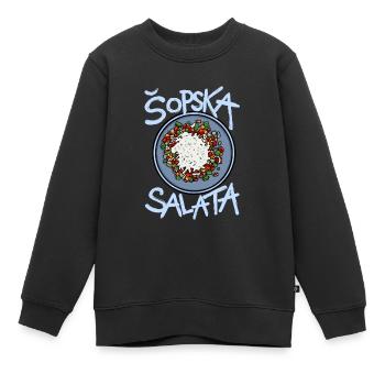Šopska Salata Balkan Food Balkan Salad - Kinder Premium Organic Sweatshirt - Schwarz - Vorne - AI Model Kid Female (0cm)