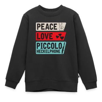 Piccolo Heckelphone Musical Instrument - Kinder Premium Organic Sweatshirt - Schwarz - Vorne - AI Model Kid Female (0cm)