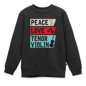 Tenor Violin Musical Instrument Viola - Kinder Premium Organic Sweatshirt - Schwarz - Vorne - AI Model Kid Female (0cm)