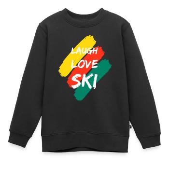 Rire Amour Ski - Sweat Premium enfant bio - noir - Devant - AI Model Kid Female (0cm)