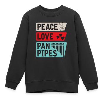 Pan Pipes Music Instrument Pipes Players - Kids Premium Organic Sweatshirt - black - Front - AI Model Kid Female (0cm)