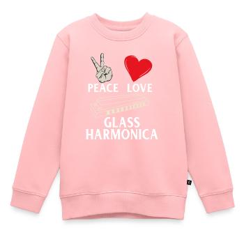Instrument d’harmonica en verre Peace Love - Sweat Premium enfant bio - rose - Devant - AI Model Kid Female (0cm)