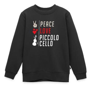 Piccolo Cello Musical Instrument Players - Kinder Premium Organic Sweatshirt - Schwarz - Vorne - AI Model Kid Female (0cm)