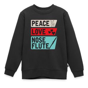Nose Flute Music Instrument Nose Whistle - Kids Premium Organic Sweatshirt - black - Front - AI Model Kid Female (0cm)