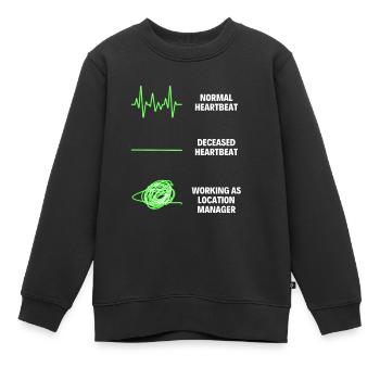 Location Manager Funny Manager - Kids Premium Organic Sweatshirt - black - Front - AI Model Kid Female (0cm)