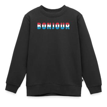 Bonjour Bonjour Pays France - Sweat Premium enfant bio - noir - Devant - AI Model Kid Female (0cm)