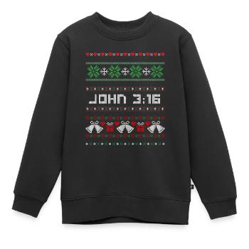 DLM CH UGLY SWEATER W1U - Kids Premium Organic Sweatshirt - black - Front - AI Model Kid Female (0cm)