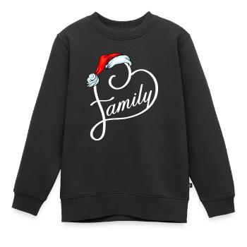 Coeur de famille Santa - Sweat Premium enfant bio - noir - Devant - AI Model Kid Female (0cm)