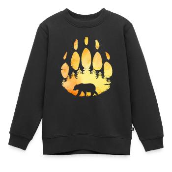 Patte d'ours - Sweat Premium enfant bio - noir - Devant - AI Model Kid Female (0cm)