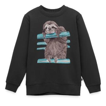 Hey mr sloth - Kinder Premium Organic Sweatshirt - Schwarz - Vorne - AI Model Kid Female (0cm)