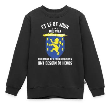 8e jour franche comte - Sweat Premium enfant bio - noir - Devant - AI Model Kid Female (0cm)