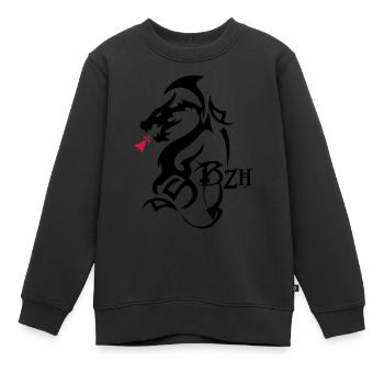 Stammes-Drache bzh Hermine Breton - Kinder Premium Organic Sweatshirt - Schwarz - Vorne - AI Model Kid Female (0cm)