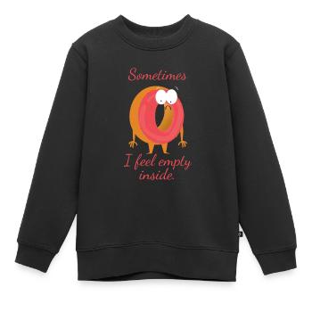 Je me sens parfois vide Donut cadeau vide - Sweat Premium enfant bio - noir - Devant - AI Model Kid Female (0cm)
