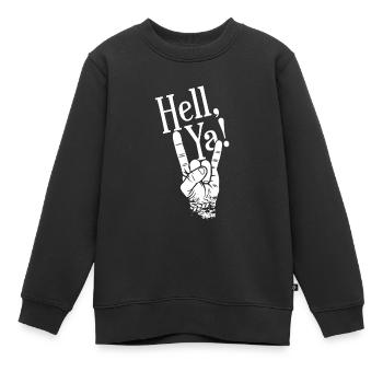 Panier à frites Rock signe musique cadeau - Sweat Premium enfant bio - noir - Devant - AI Model Kid Female (0cm)