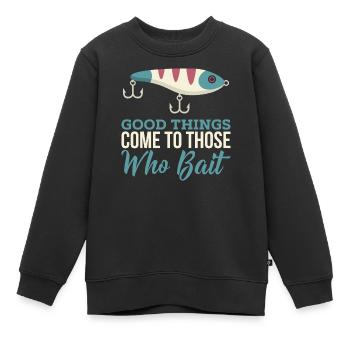 Dire de pêche aux carnassiers - Pêcheur sportif - Wobbler - Sweat Premium enfant bio - noir - Devant - AI Model Kid Female (0cm)