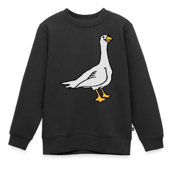 Oie - Sweat Premium enfant bio - noir - Devant - AI Model Kid Female (0cm)