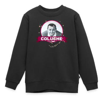 Humorvolles Tribut-T-Shirt an Coluche - Kinder Premium Organic Sweatshirt - Schwarz - Vorne - AI Model Kid Female (0cm)