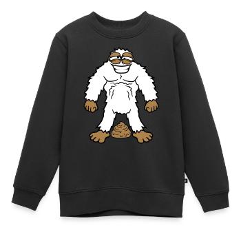 merde tas puant merde kot yeti m - Sweat Premium enfant bio - noir - Devant - AI Model Kid Female (0cm)