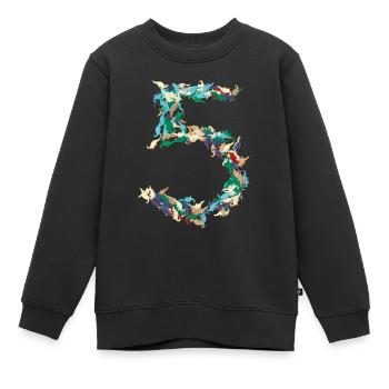 5th birthday Dino confetti shirt hey kids !!! - Kids Premium Organic Sweatshirt - black - Front - AI Model Kid Female (0cm)