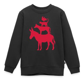 Bremer Stadtmusikanten - Kinder Premium Organic Sweatshirt - Schwarz - Vorne - AI Model Kid Female (0cm)