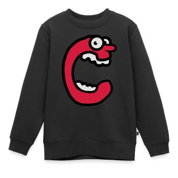 Grimace de lettre C crier Monster - Sweat Premium enfant bio - noir - Devant - AI Model Kid Female (0cm)