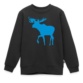 Elch - Moose - Elk - Kinder Premium Organic Sweatshirt - Schwarz - Vorne - AI Model Kid Female (0cm)