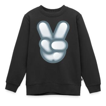 Smiley Hand Signal - Kinder Premium Organic Sweatshirt - Schwarz - Vorne - AI Model Kid Female (0cm)