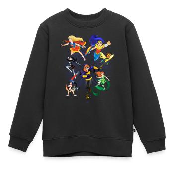DC Super Hero Girls Superheldinnen Attacke - Kinder Premium Organic Sweatshirt - Schwarz - Vorne - AI Model Kid Female (0cm)