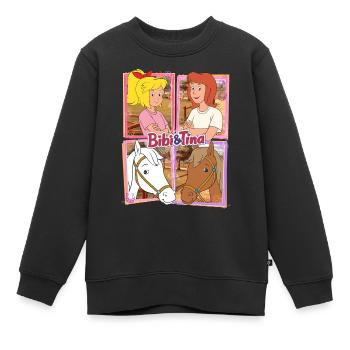 Bibi und Tina mit Amadeus und Sabrina - Kinder Premium Organic Sweatshirt - Schwarz - Vorne - AI Model Kid Female (0cm)