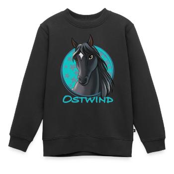 Ostwind Pferd Porträt - Kinder Premium Organic Sweatshirt - Schwarz - Vorne - AI Model Kid Female (0cm)