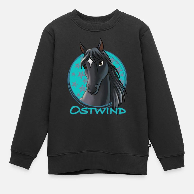 Ostwind Pferd Porträt - Kinder Premium Organic Sweatshirt - Schwarz