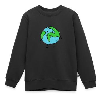 Welt - Zeichnung - Kinder Premium Organic Sweatshirt - Schwarz - Vorne - AI Model Kid Female (0cm)