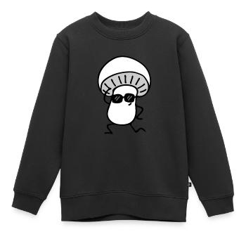 Pilz - Kinder Premium Organic Sweatshirt - Schwarz - Vorne - AI Model Kid Female (0cm)