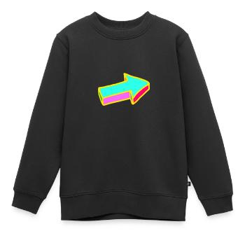 Arrow - Kids Premium Organic Sweatshirt - black - Front - AI Model Kid Female (0cm)