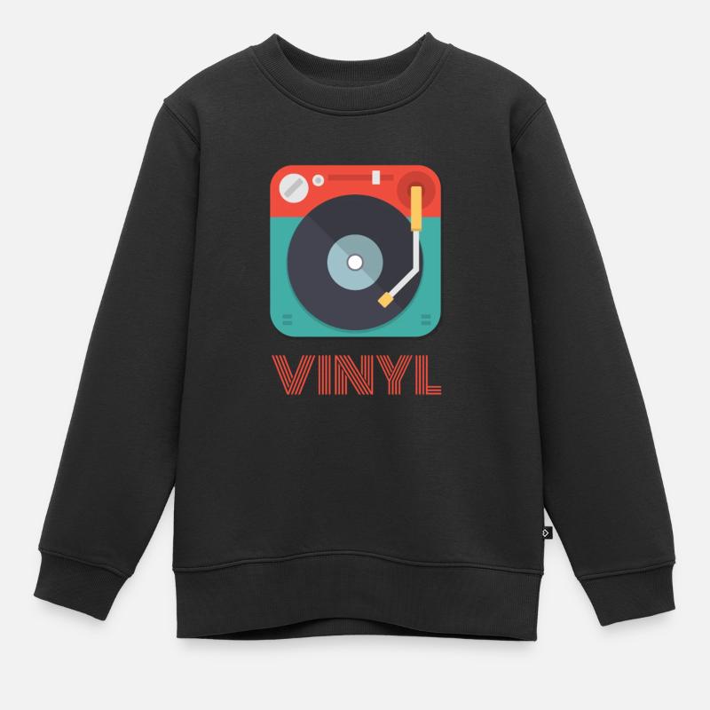 VINYL - Kinder Premium Organic Sweatshirt - Schwarz