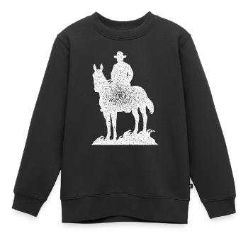 Cowboy - Kinder Premium Organic Sweatshirt - Schwarz - Vorne - AI Model Kid Female (0cm)