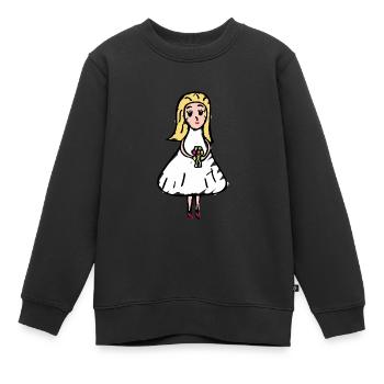 Zeichnung - Braut - Kinder Premium Organic Sweatshirt - Schwarz - Vorne - AI Model Kid Female (0cm)